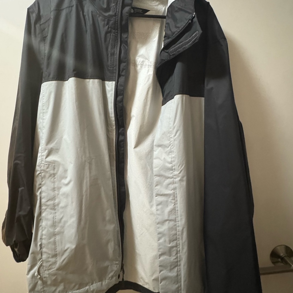 The North Face Men's Black and White Raincoat